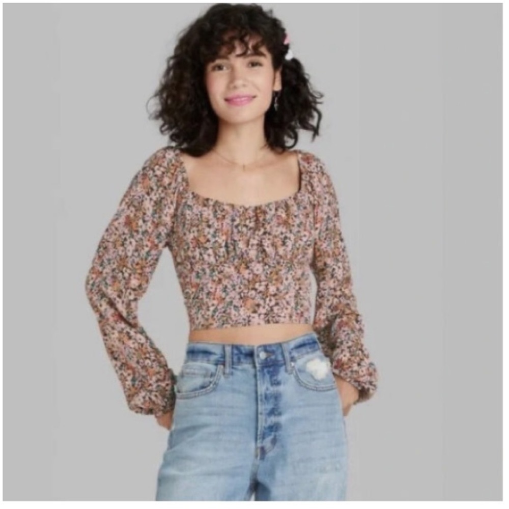Wild Fable Cropped Floral Top